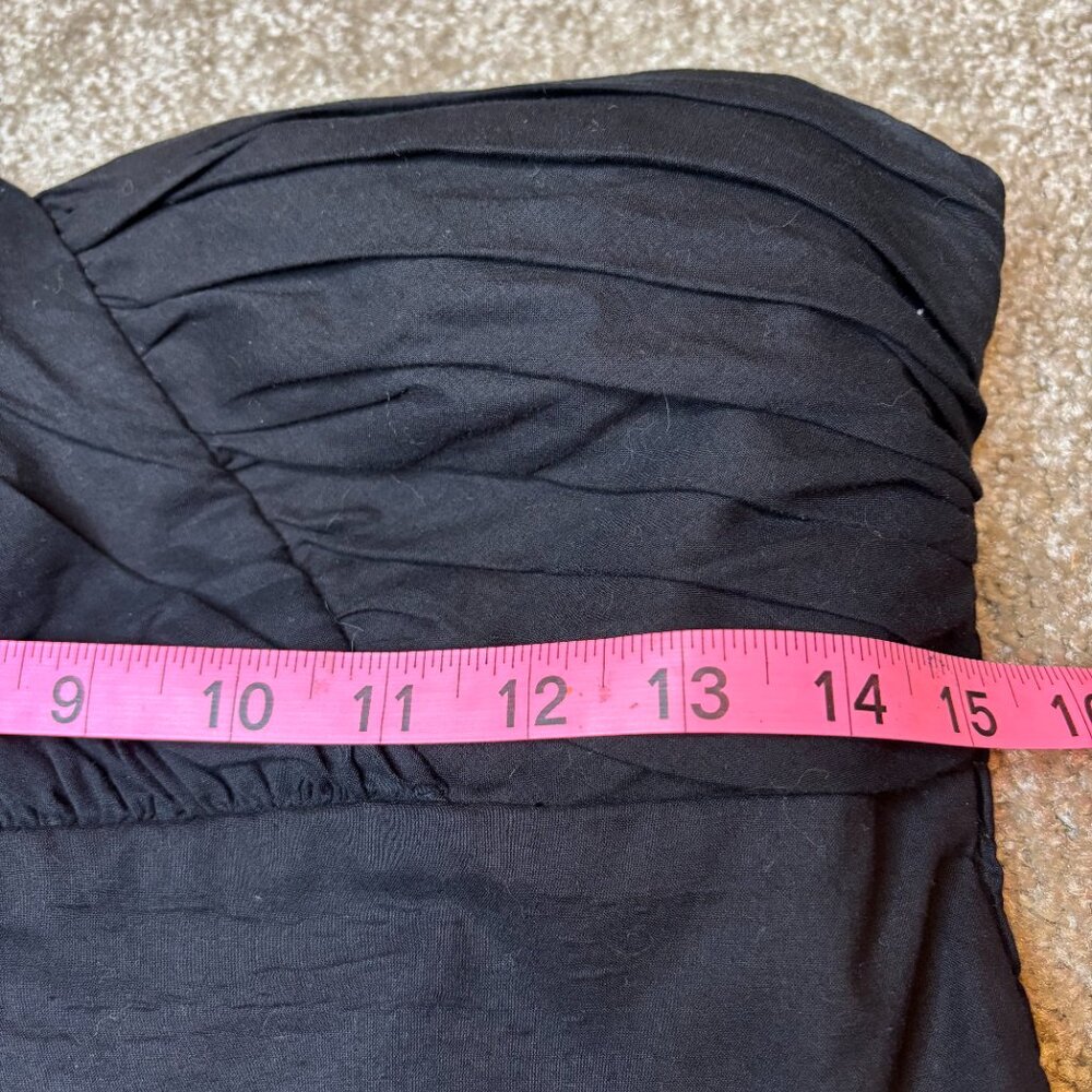 White House Black Market Strapless Midi Dress Size 8 Black & White Design #203 - Picture 7 of 9